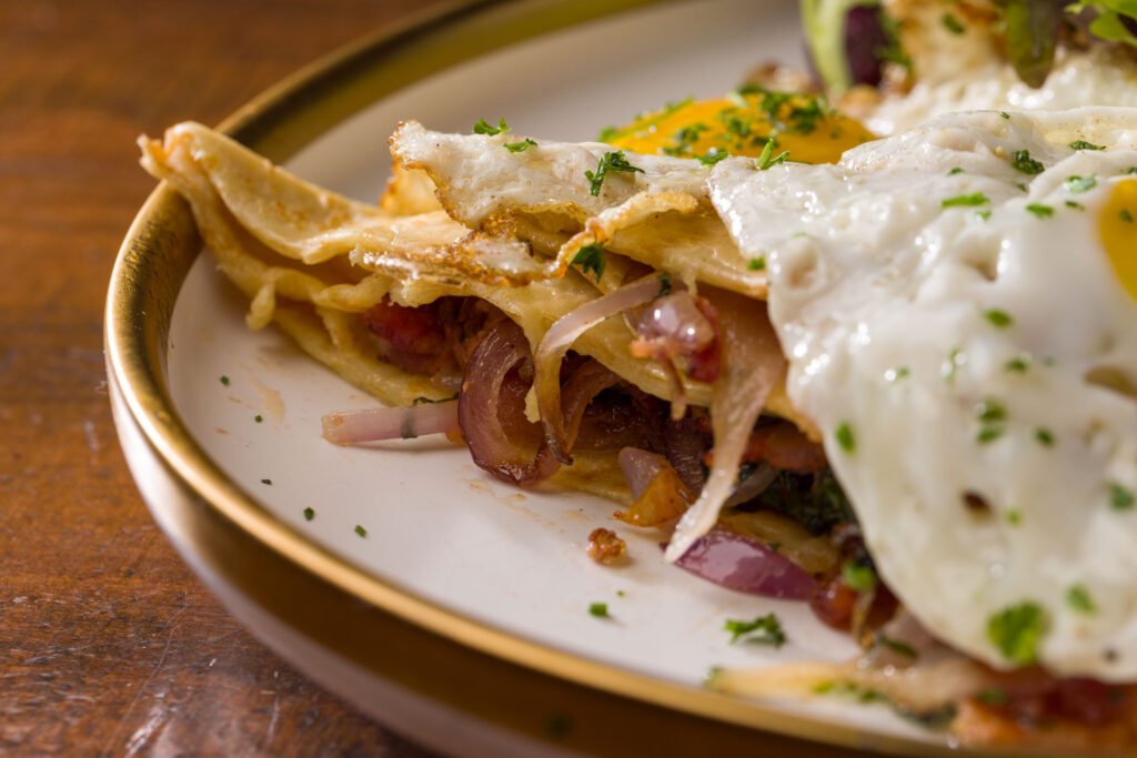 L'orange cafe sunny side up crepe